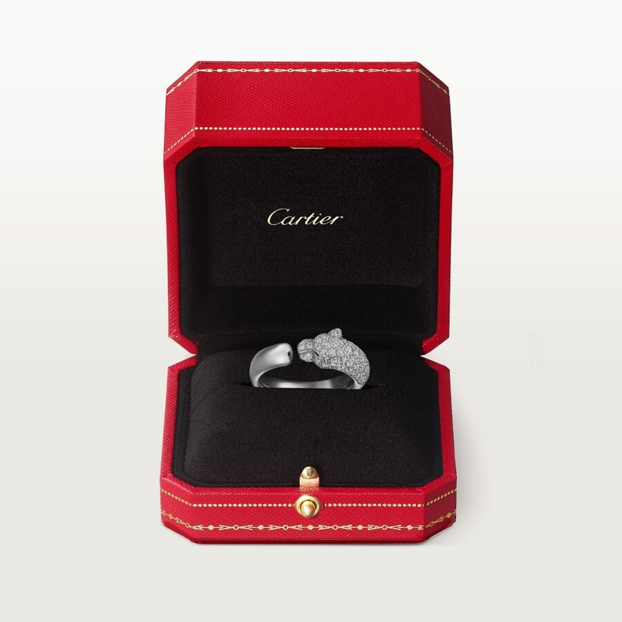 panthère de cartier ring small model half-paved