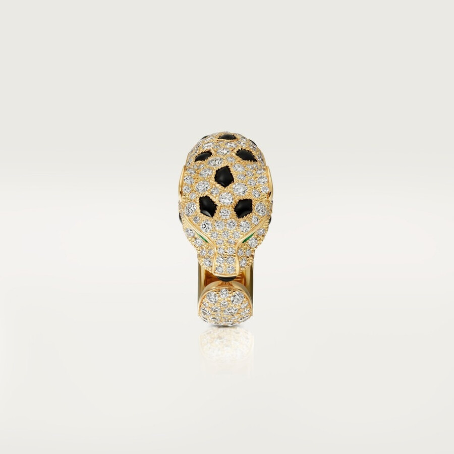 panthère de cartier ring medium model half-paved
