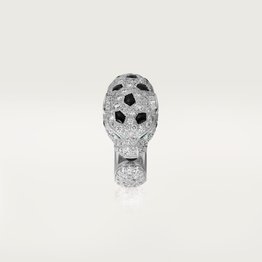 panthère de cartier ring medium model half-paved