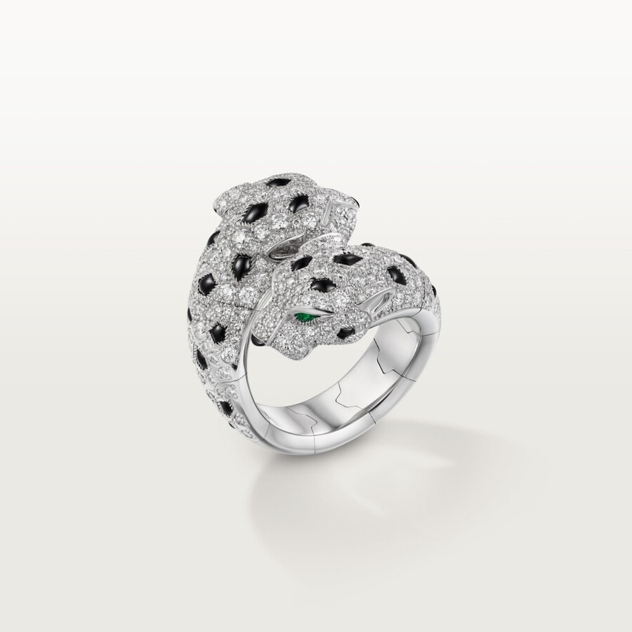panthère de cartier ring articulated paved