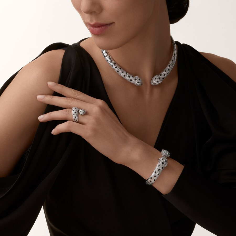 panthère de cartier ring articulated paved