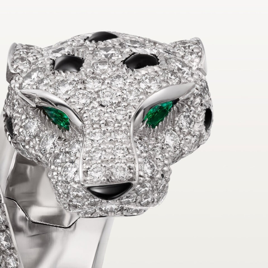 panthère de cartier ring articulated paved