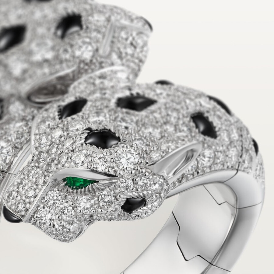 panthère de cartier ring articulated paved