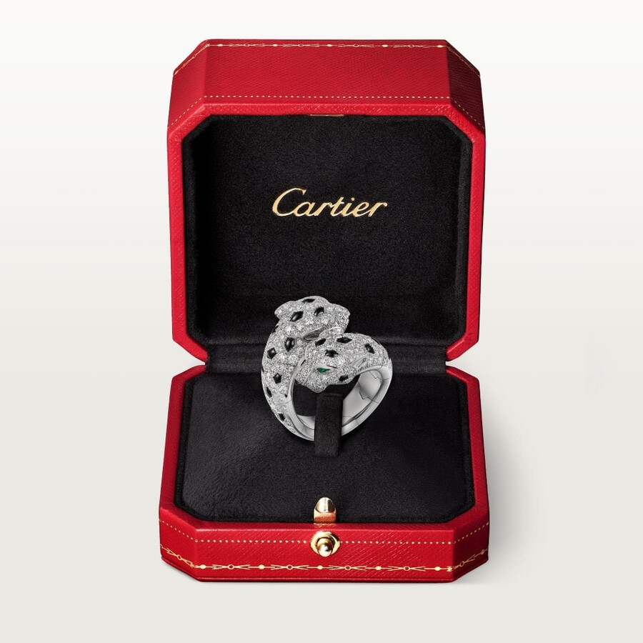 panthère de cartier ring articulated paved