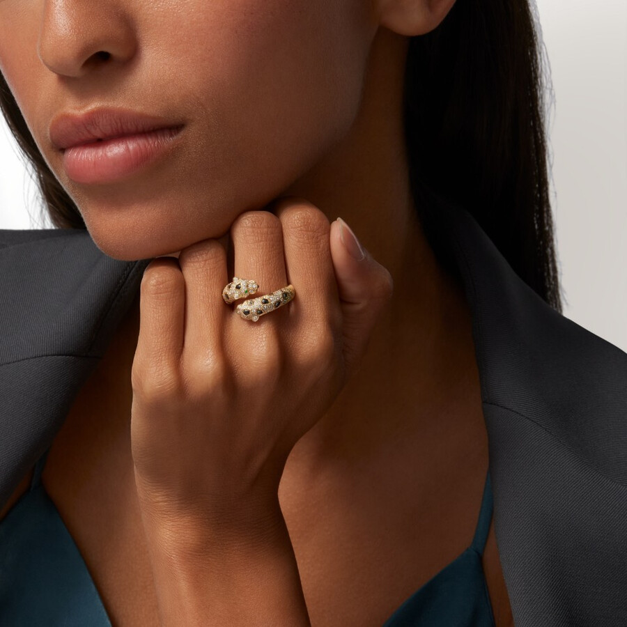 panthère de cartier ring semi-paved