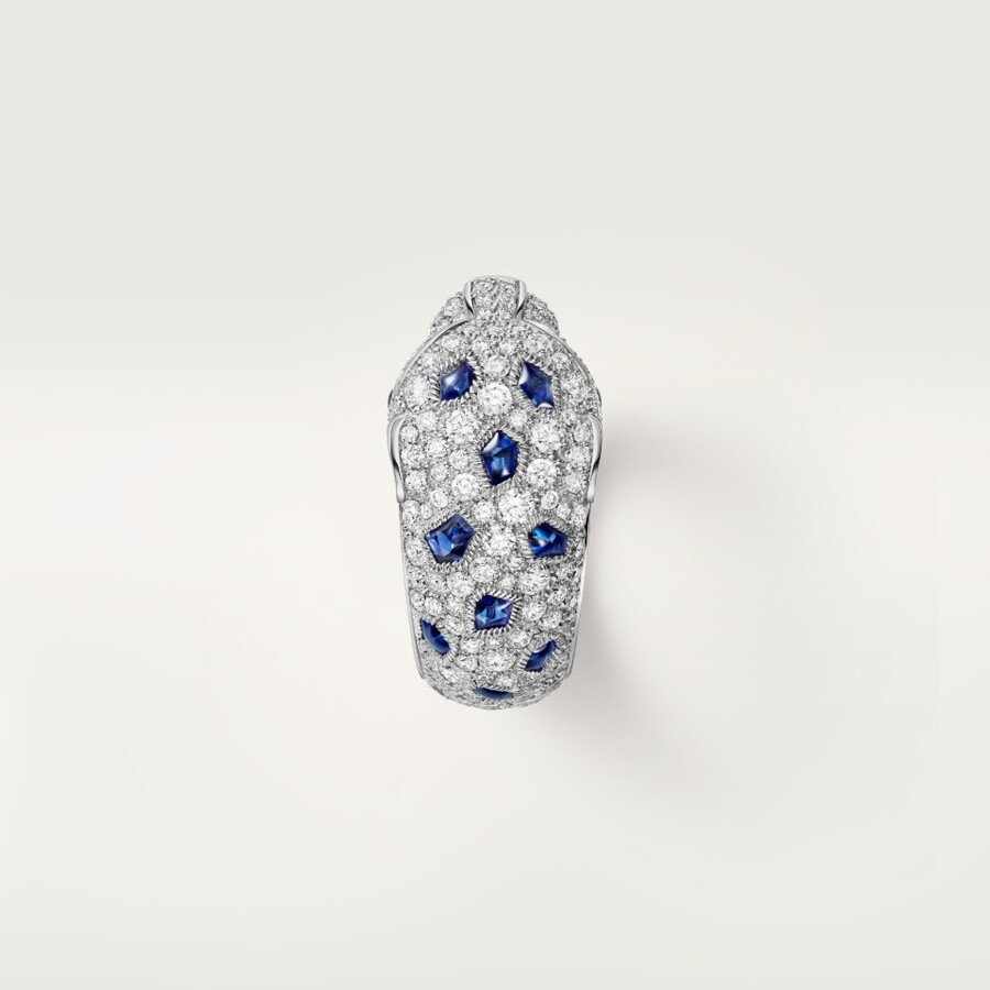 panthère de cartier ring medium model half-paved