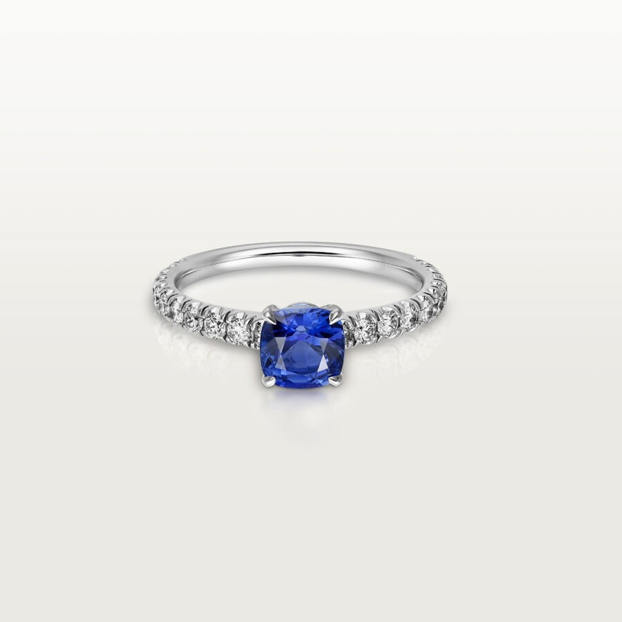 1895 solitaire cushion-cut sapphire paved