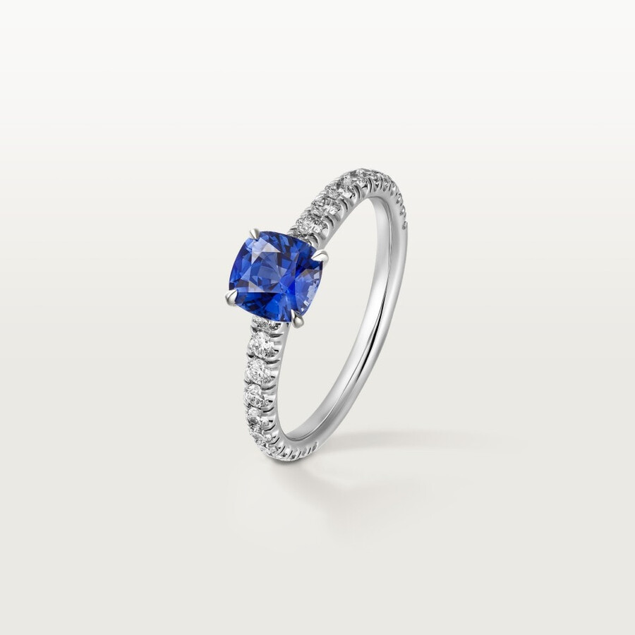 1895 solitaire cushion-cut sapphire paved