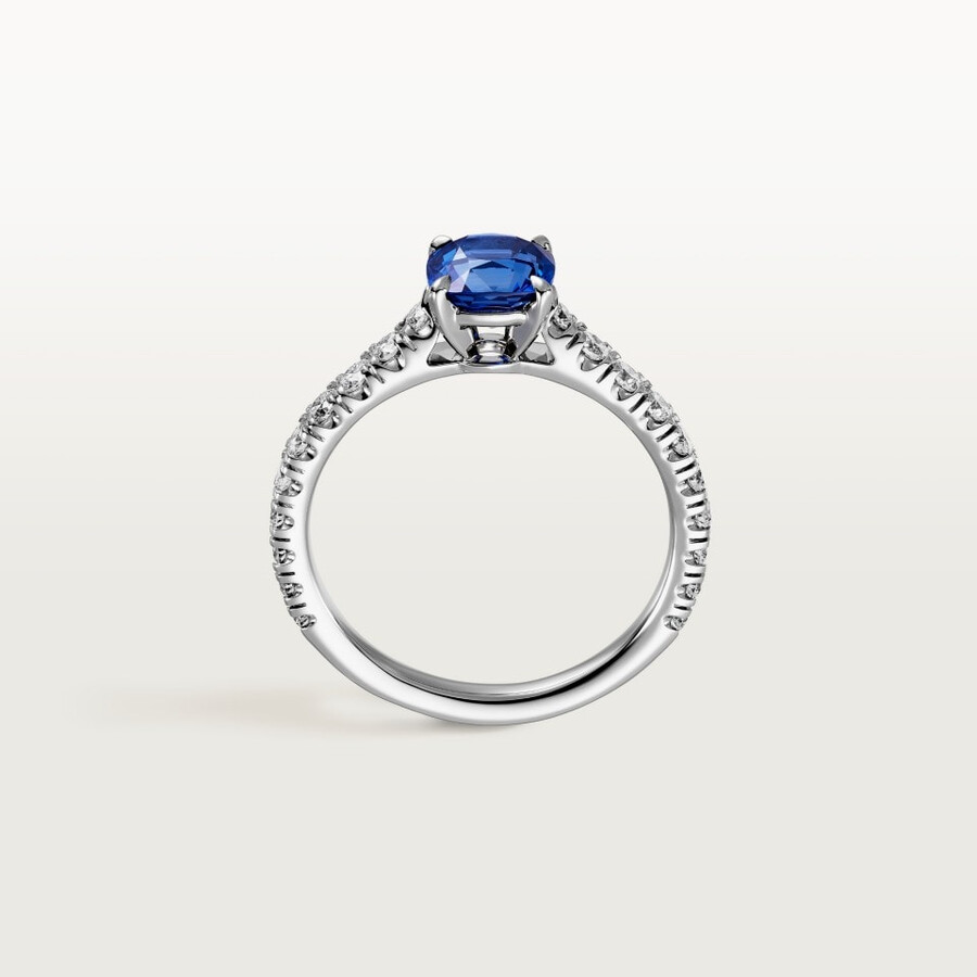 1895 solitaire cushion-cut sapphire paved