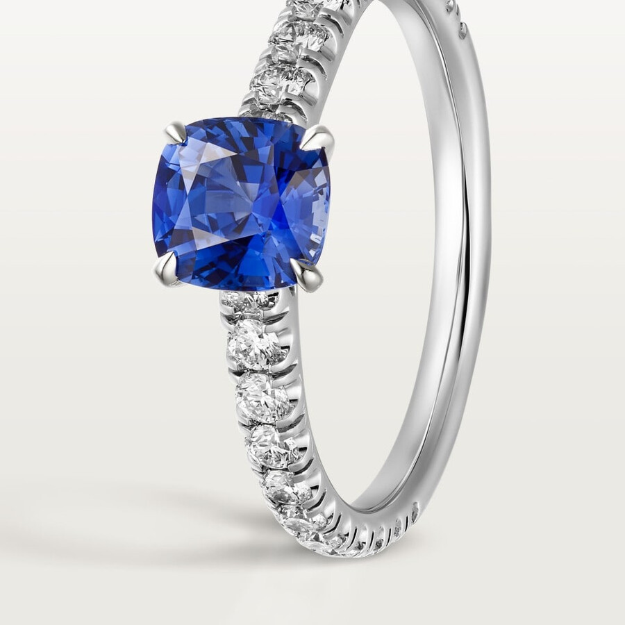 1895 solitaire cushion-cut sapphire paved