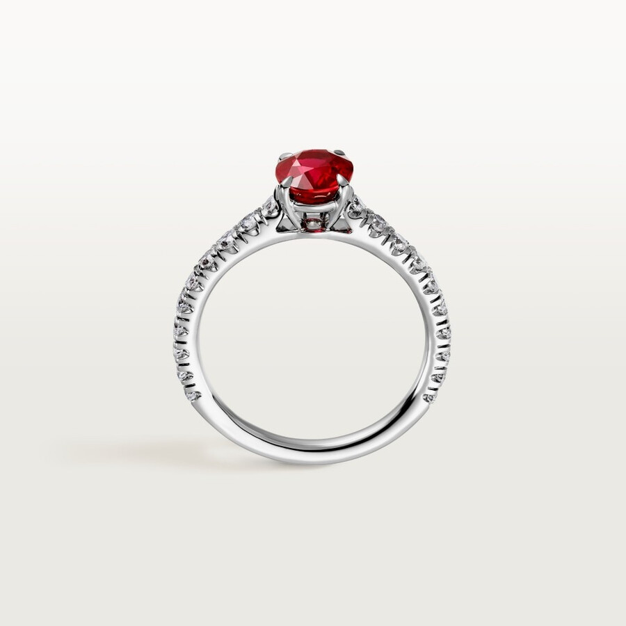 1895 solitaire oval-cut ruby paved