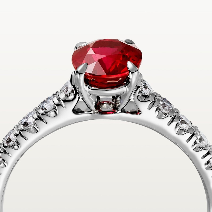 1895 solitaire oval-cut ruby paved