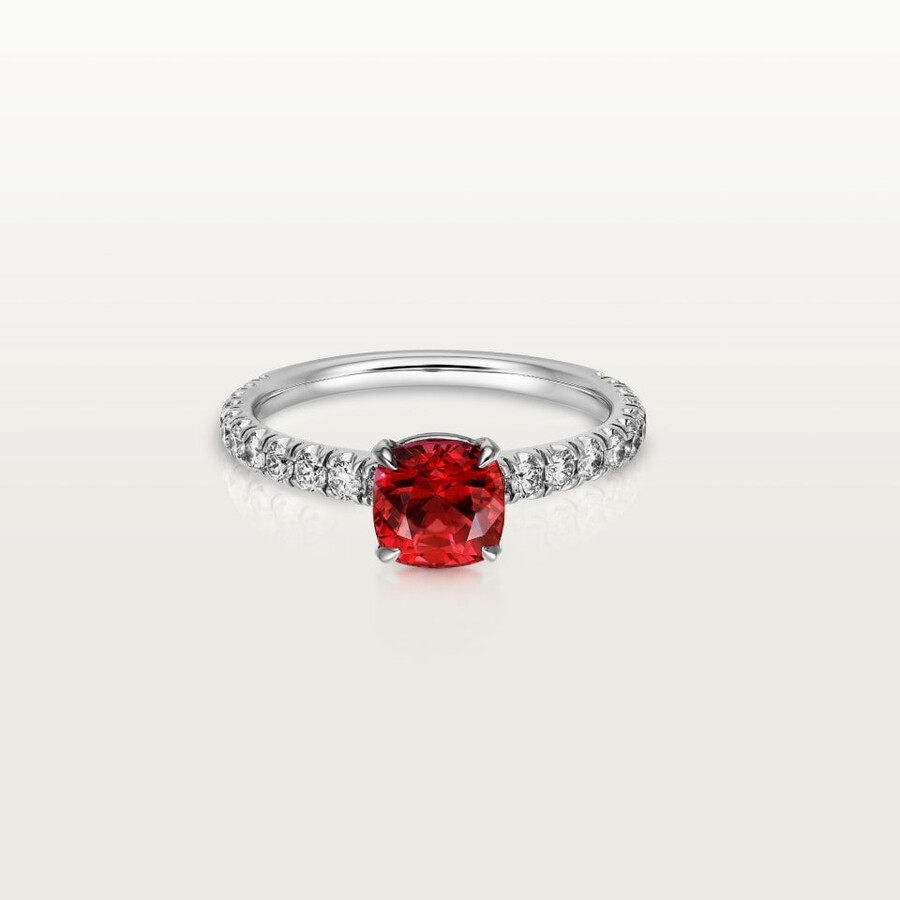 1895 solitaire cushion-cut ruby paved