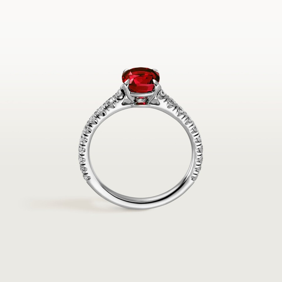 1895 solitaire cushion-cut ruby paved