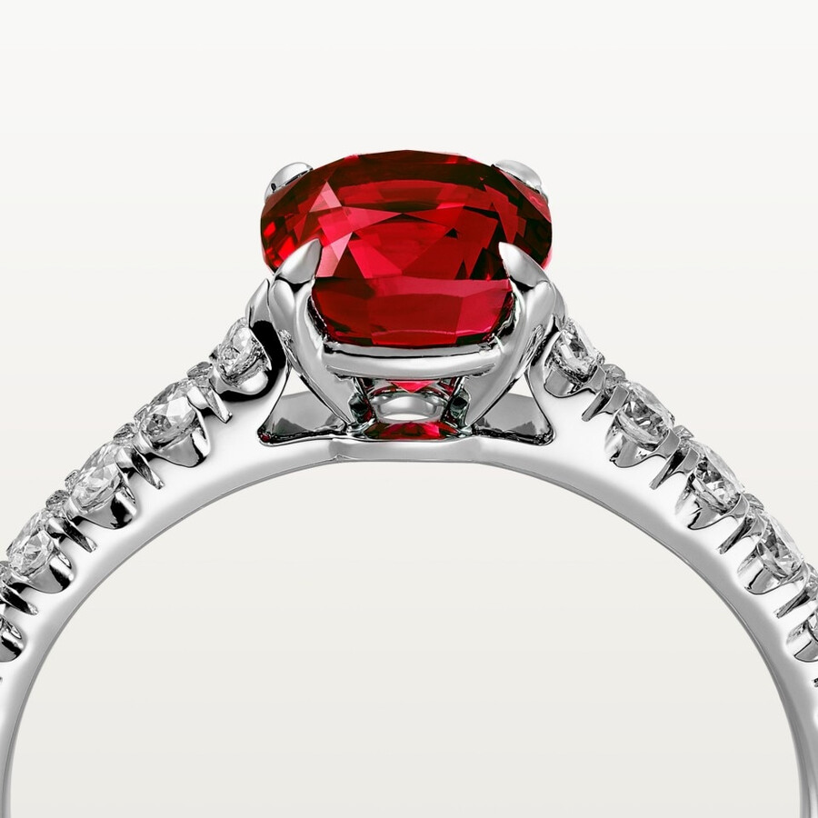 1895 solitaire cushion-cut ruby paved