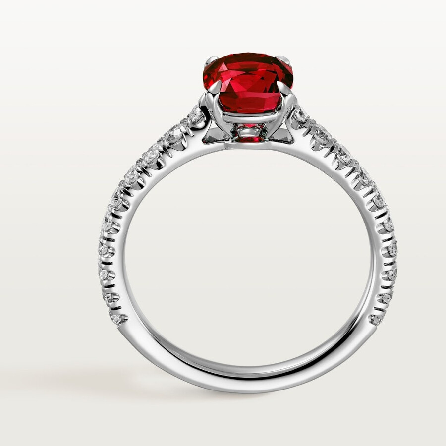 1895 solitaire cushion-cut ruby paved