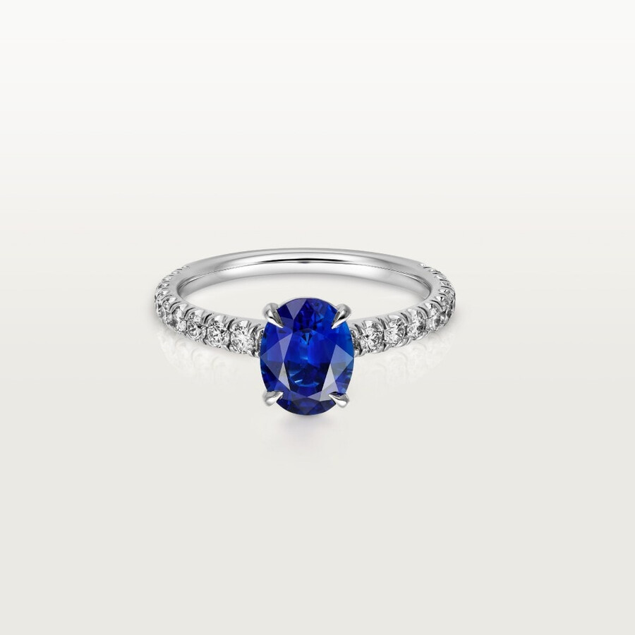 1895 solitaire oval-cut sapphire paved