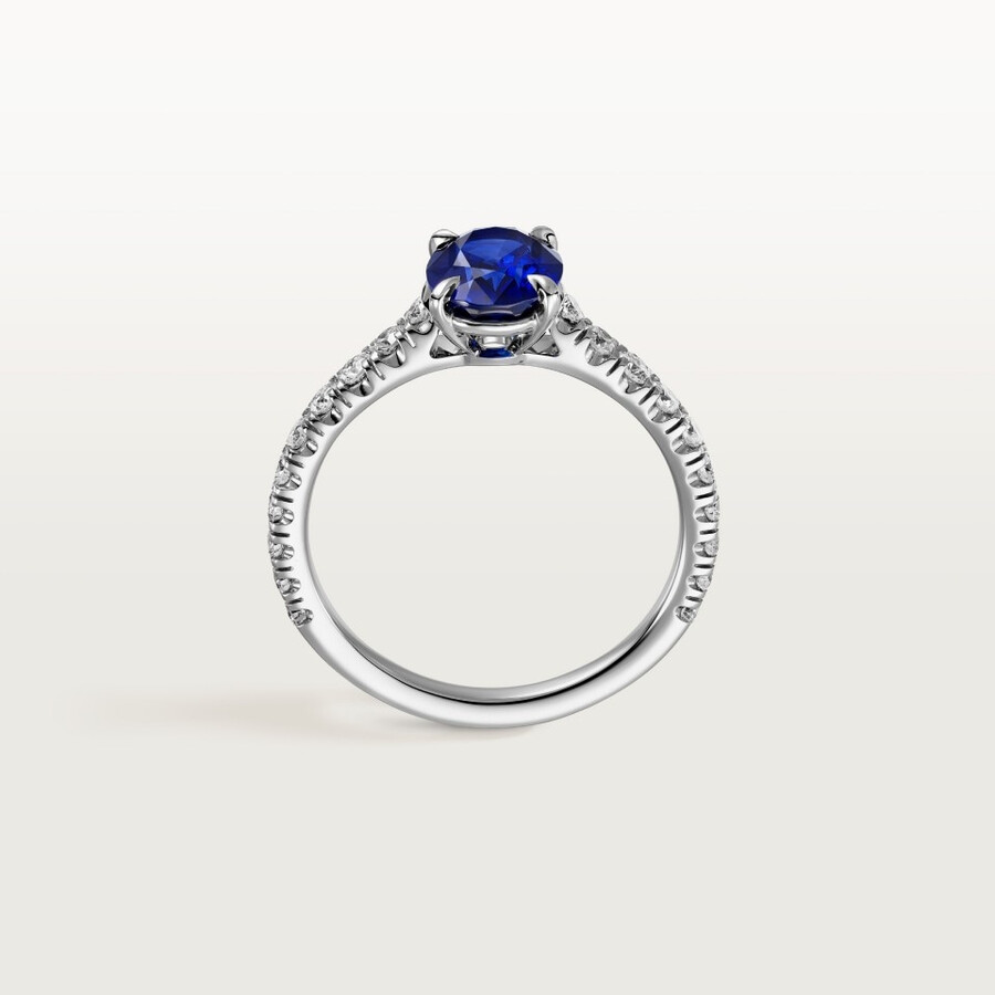 1895 solitaire oval-cut sapphire paved