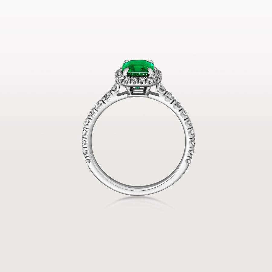 cartier destinée solitaire emerald-cut emerald paved