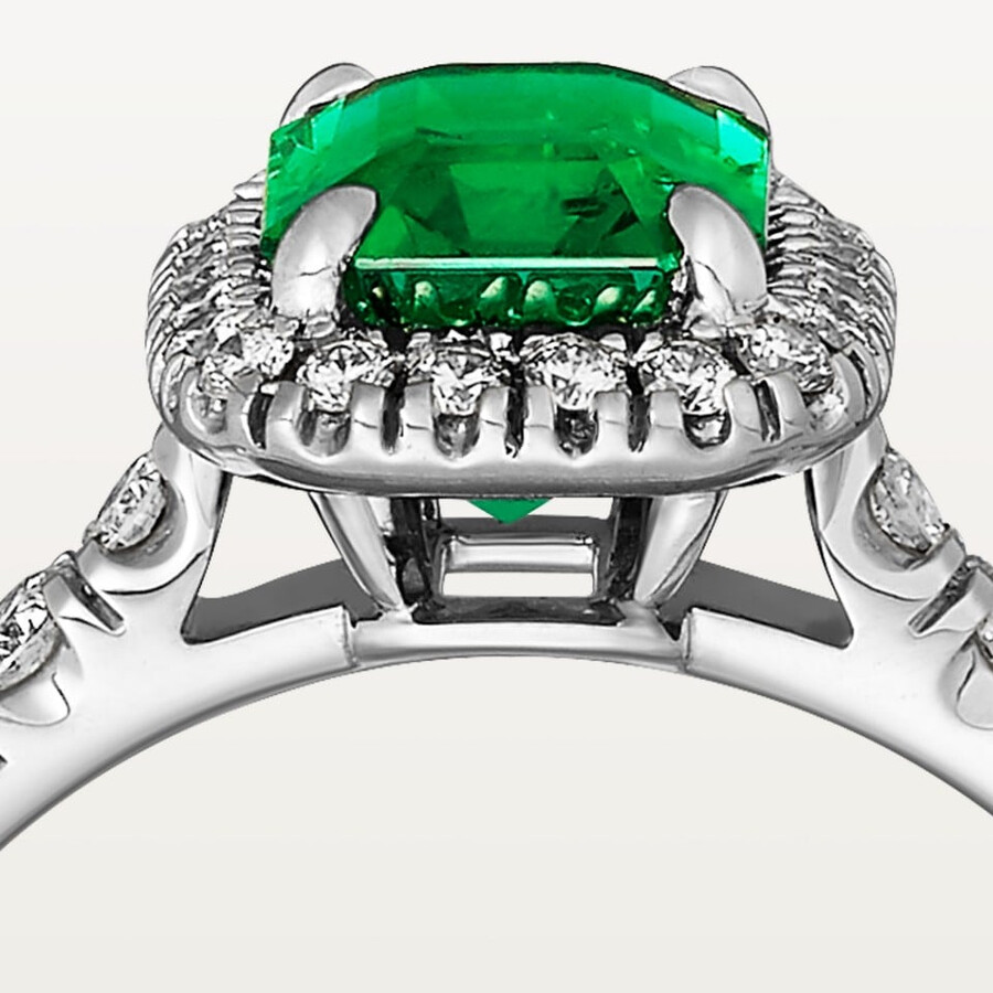 cartier destinée solitaire emerald-cut emerald paved
