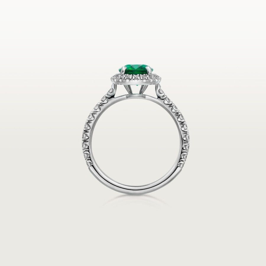 cartier destinée solitaire oval-cut emerald paved
