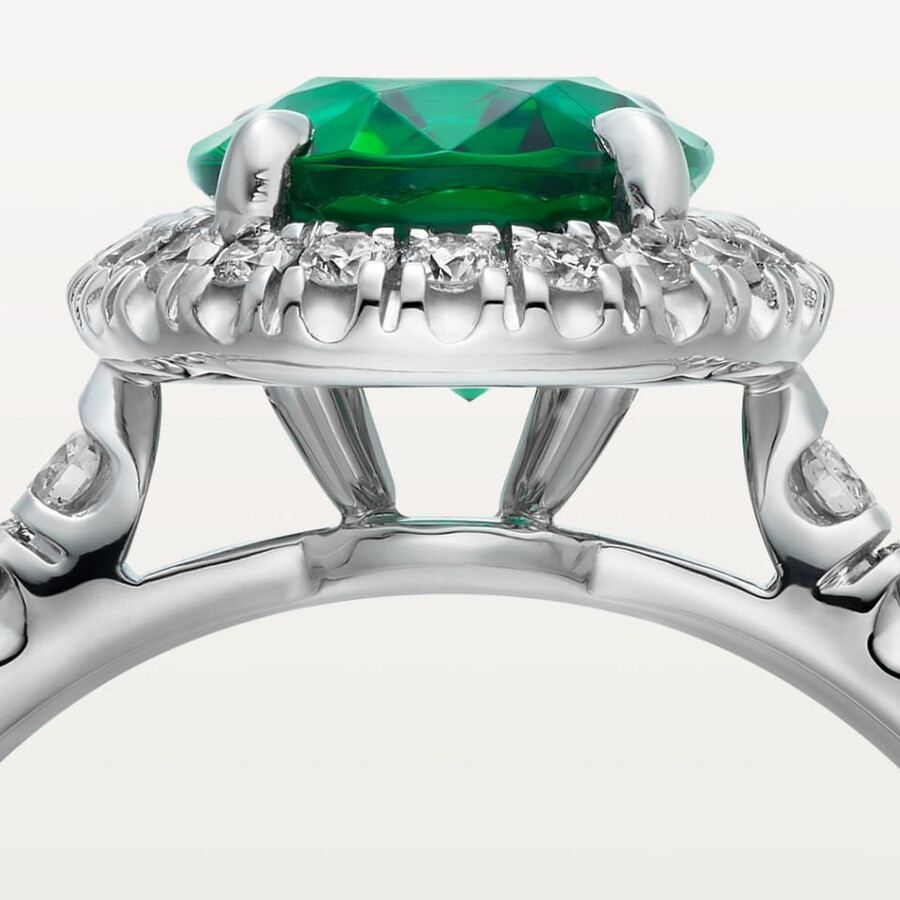 cartier destinée solitaire oval-cut emerald paved