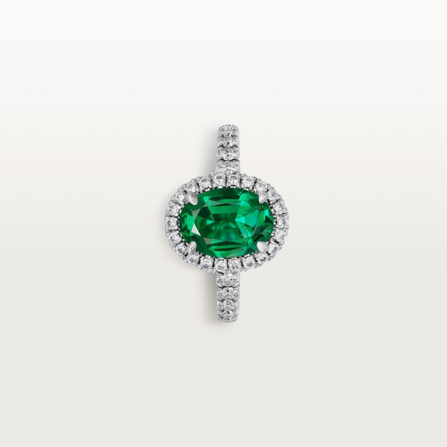 cartier destinée solitaire oval-cut emerald paved