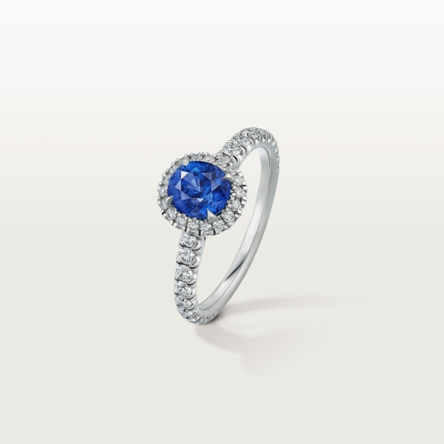 cartier destinée solitaire oval-cut sapphire paved