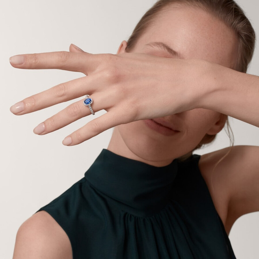 cartier destinée solitaire oval-cut sapphire paved