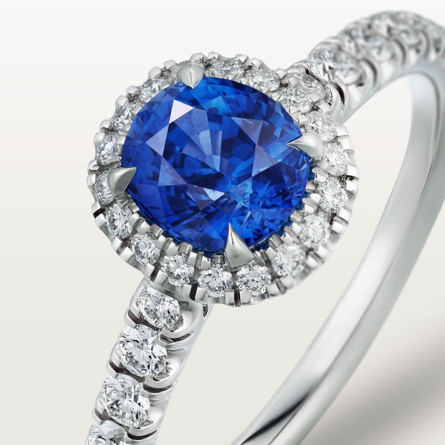 cartier destinée solitaire oval-cut sapphire paved