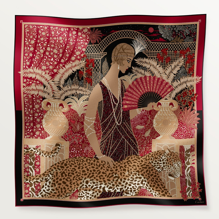 90 scarf woman with a panther