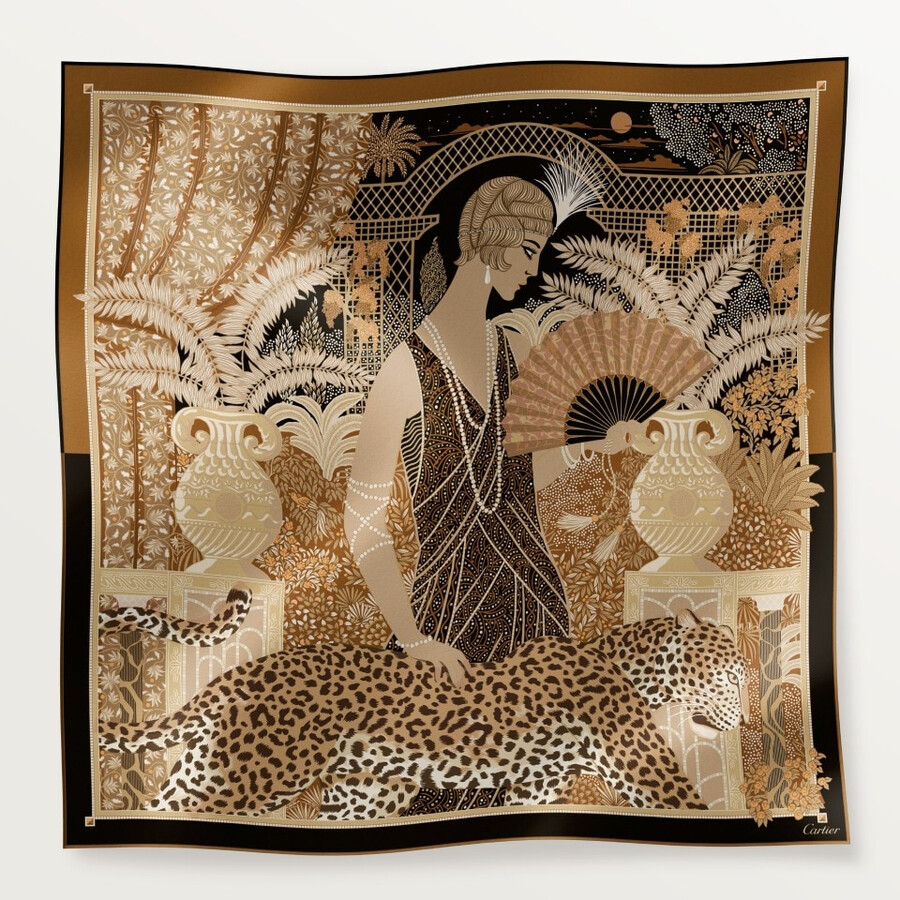90 scarf woman with a panther
