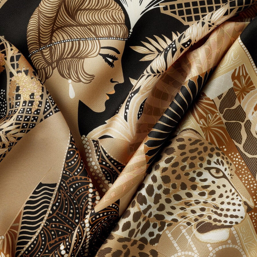 90 scarf woman with a panther