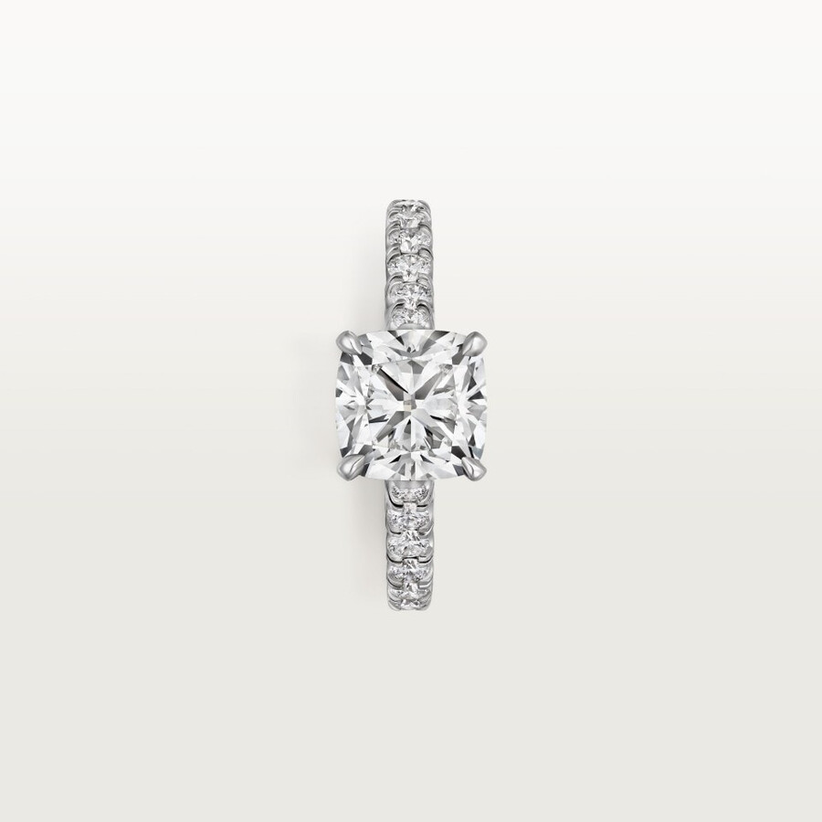 1895 solitaire cushion-cut diamond paved