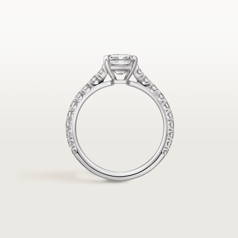1895 solitaire emerald-cut diamond paved