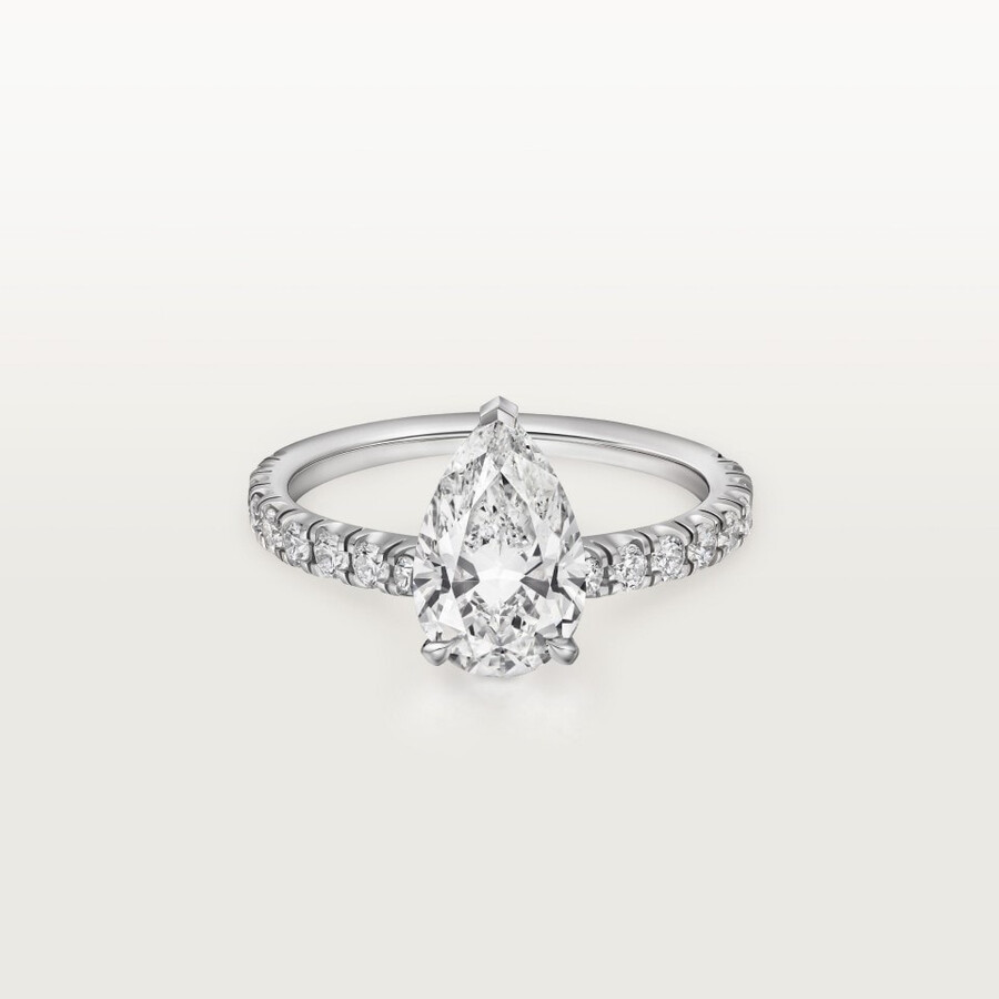 1895 solitaire pear-shaped diamond paved