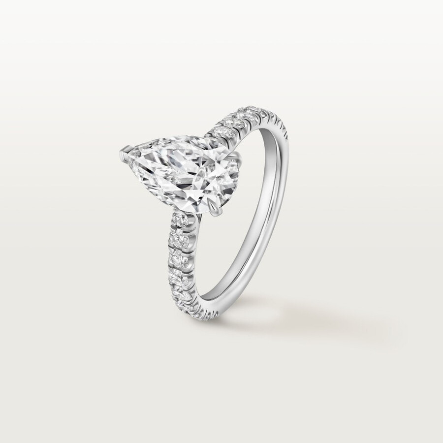 1895 solitaire pear-shaped diamond paved