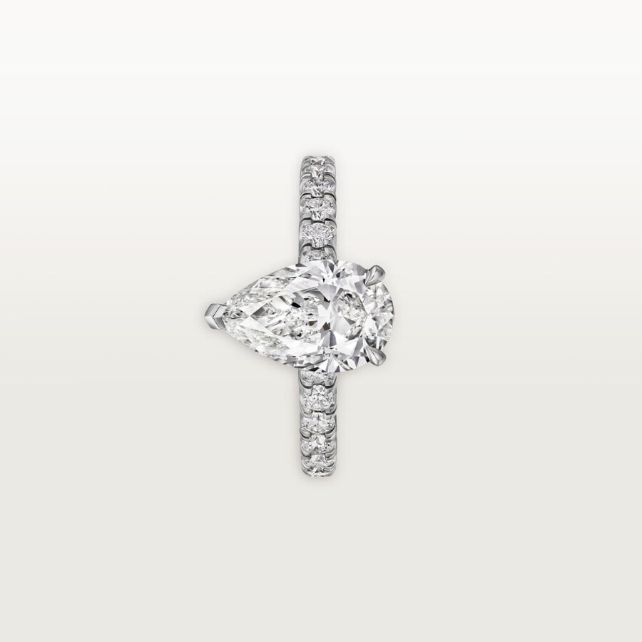 1895 solitaire pear-shaped diamond paved