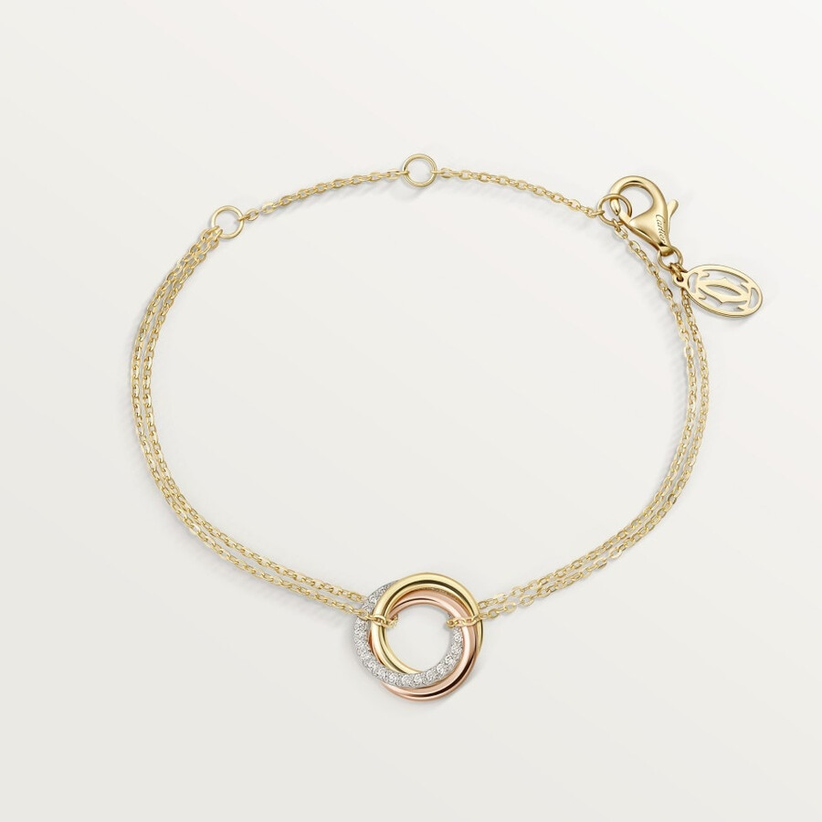 trinity bracelet on chain diamonds