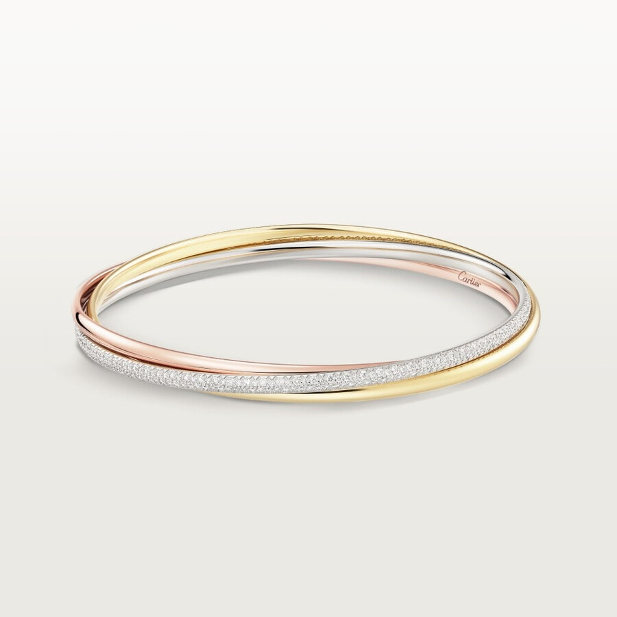 trinity bracelet small model half-paved