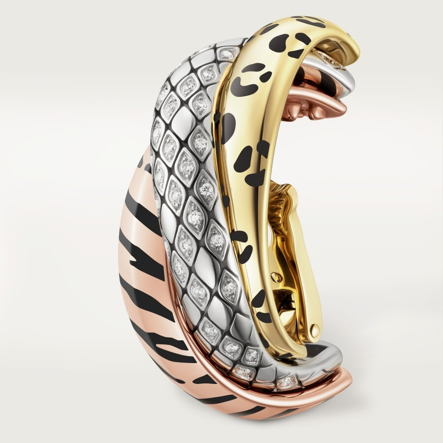 trinity single earring lacquer half-paved