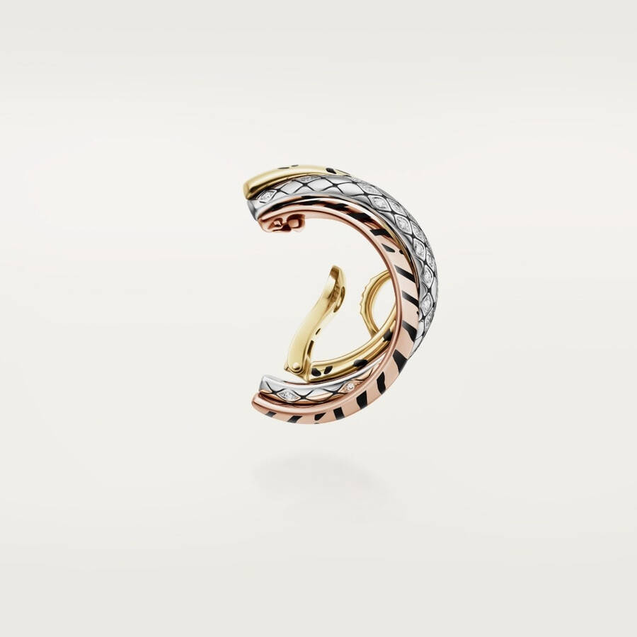 trinity single earring lacquer half-paved