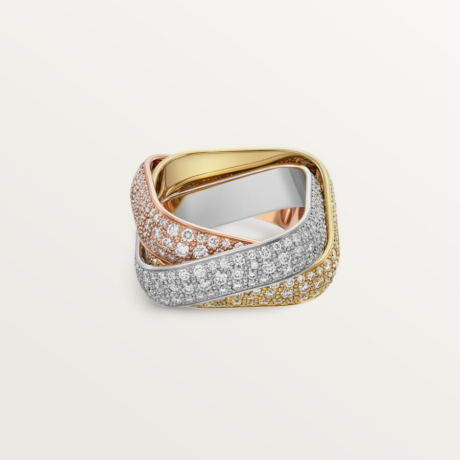 trinity ring cushion-shaped large model paved