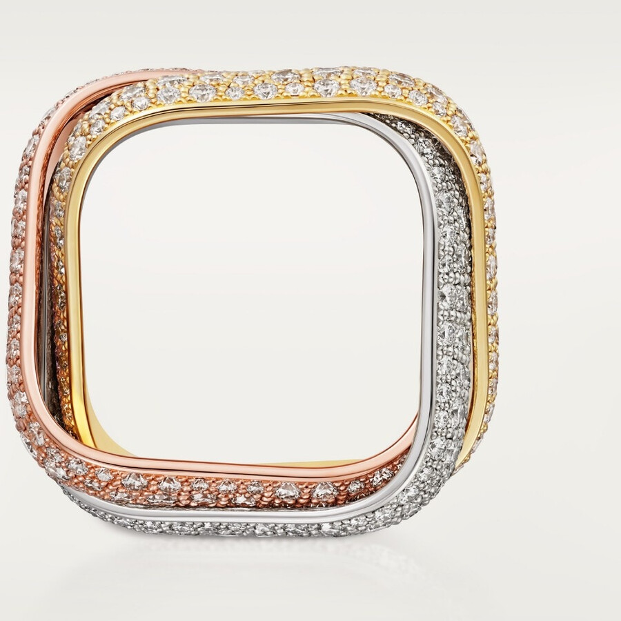 trinity ring cushion-shaped large model paved