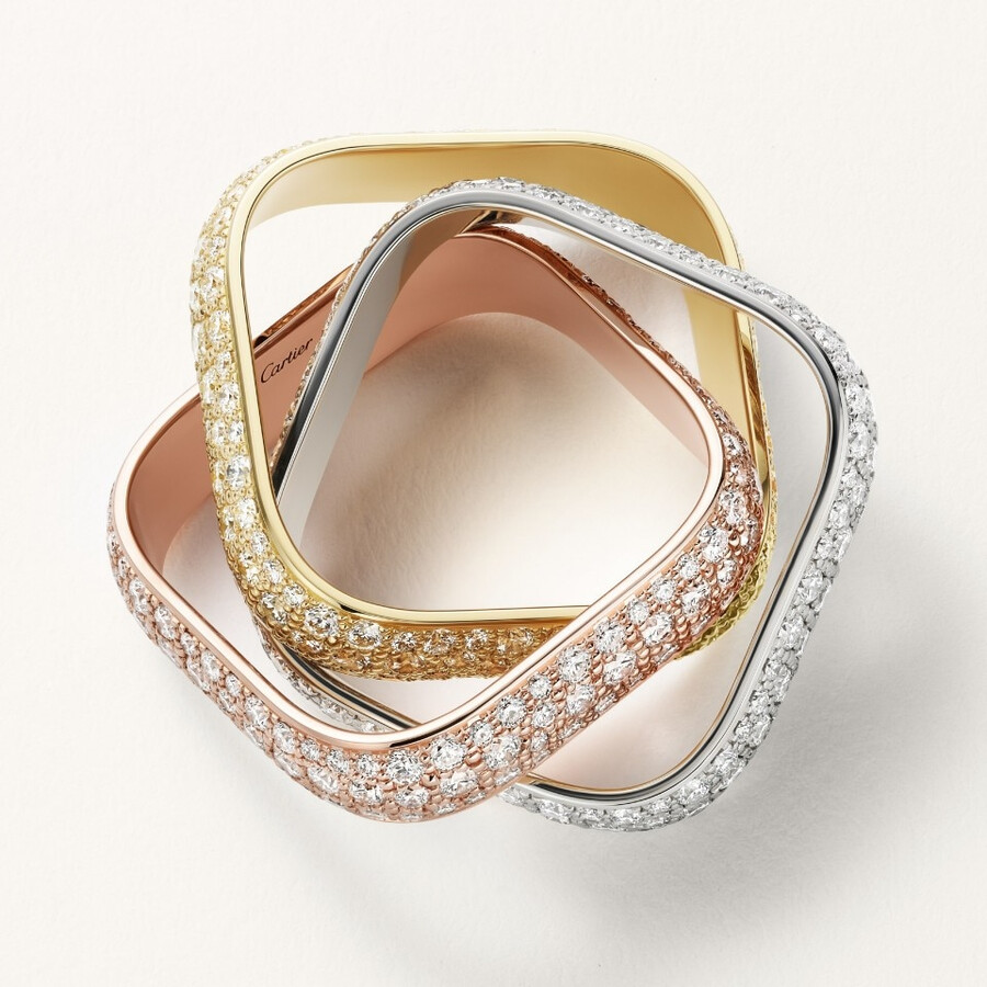 trinity ring cushion-shaped large model paved