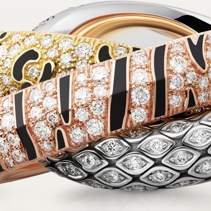 trinity two-finger ring lacquer paved
