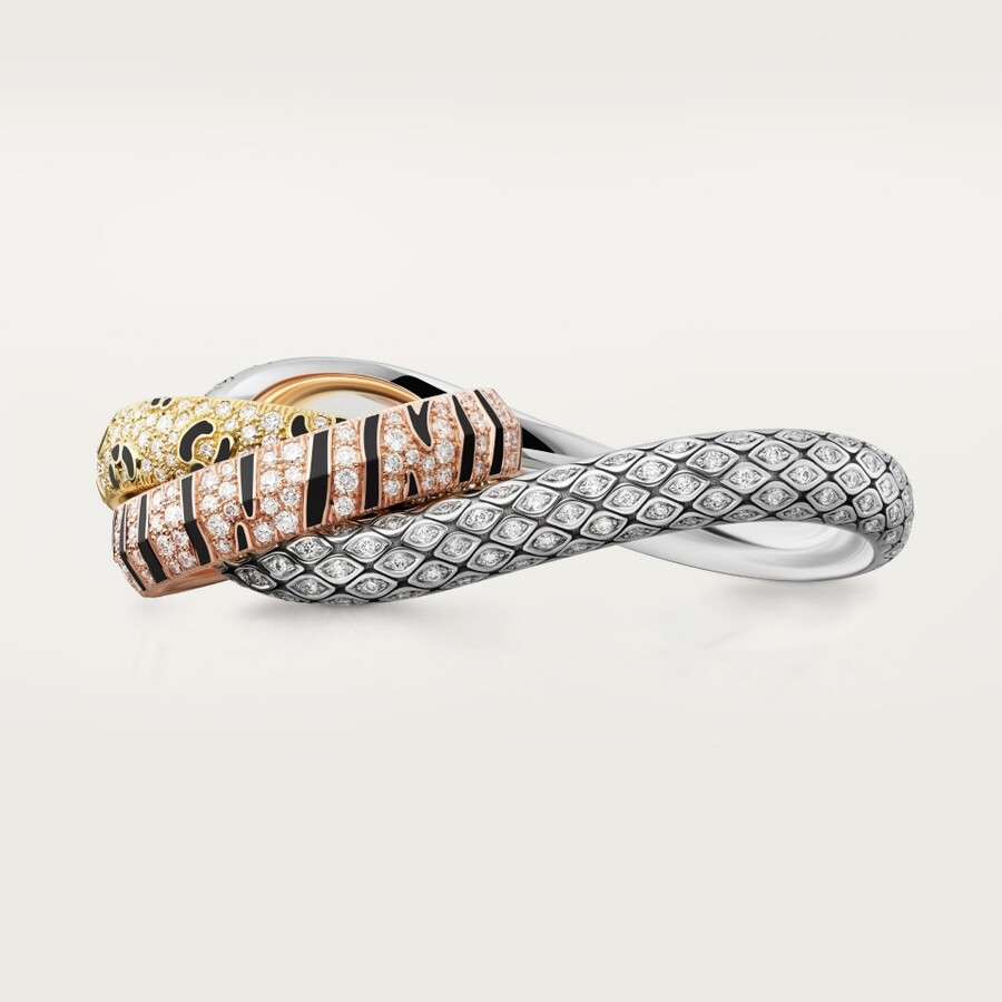 trinity two-finger ring lacquer paved