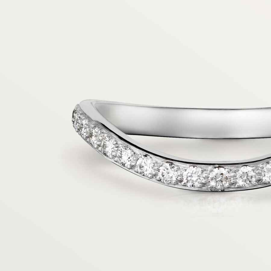 trinity ruban wedding band 2 mm width paved